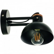 Απλίκα Τοίχου 1xE27 230V Μαύρη Μέταλλο με Ξύλο 43379-BL